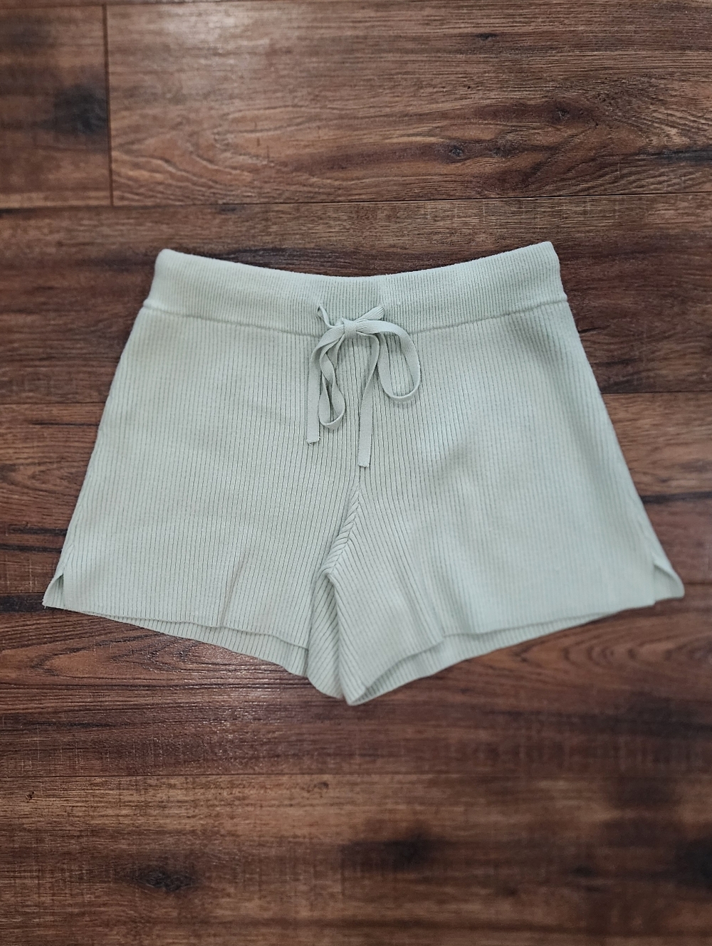 Abercrombie & Fitch Women's Green Ribbed Sweater Lounge Sleepwear Shorts Small S